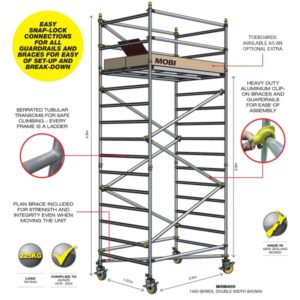 Easy Access – MOBI 400 Double Width Scaffolding 3.85m Platform Height