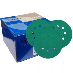 Green Film Sandpaper Velcro Discs – 125mm