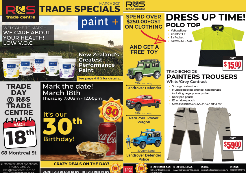 Read more about the article March Trade Specials 2021