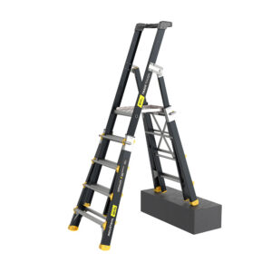 Easy Access TradeTough Fibreglass AdjustaStep 04-07 Step Telescopic Platform Ladder – 150kg Rated