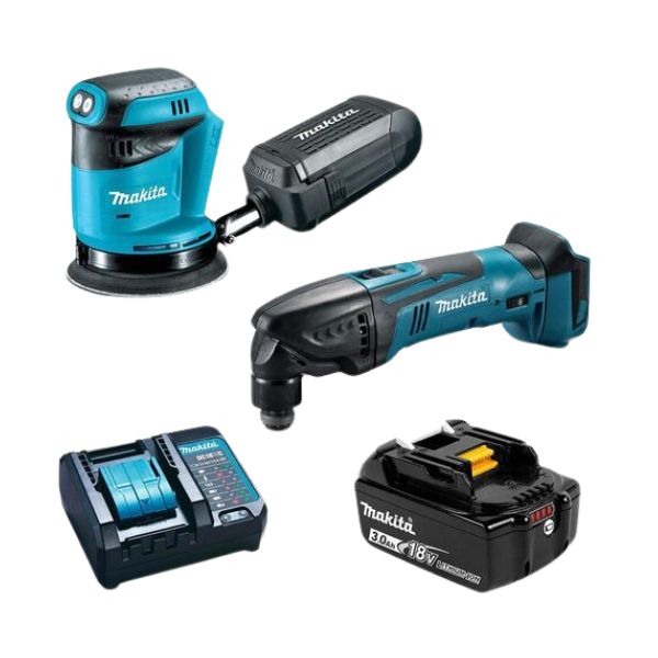 Makita Orbital Sander & Multitool 2pc Kit - 3.0AH